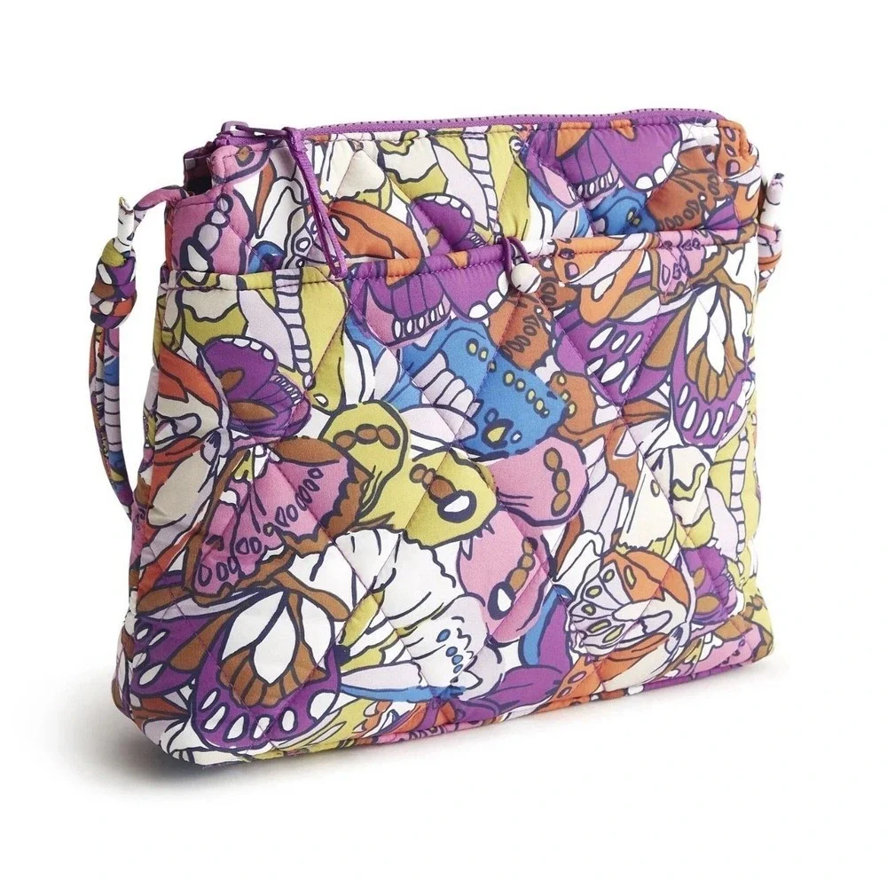 Vera Bradley Marrakesh Motifs Butterfly Quilted Cotton Crossbody Bag Purple
